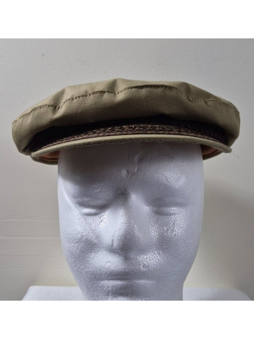 Harvard Custom Tailored Men's Flat Cap Medium Tan Brown Woven Band M UHL Co